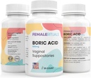 Supozitoare de acid boric pentru femei 600 mg 30 Pack - Solutie Odor & Drojdie Supozitoare acid boric - Supozitoare vaginale pentru PH Balanta si sanatate vaginala - Solutie vaginita pentru femei