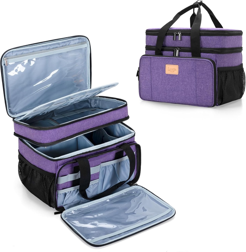 LUXJA 2 Layers Medicine Bag cu Detaşabil Divider, Pill Bottle Organizator Potrivit pentru acasă sau de călătorie utilizare, violet