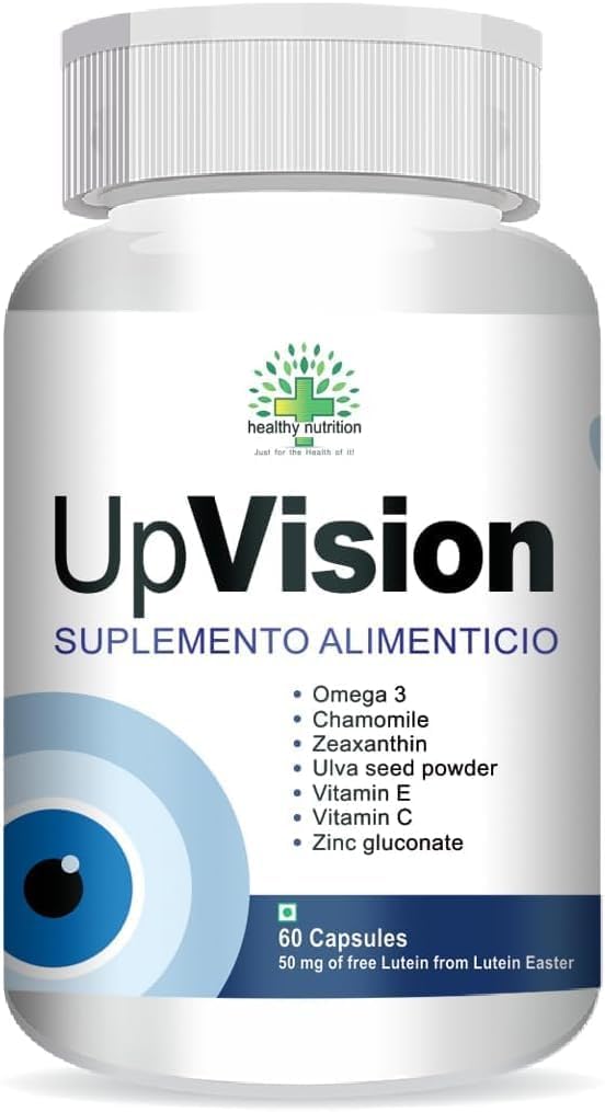 Generic Upvision Eye Care Supplemnt pentru sănătatea ochilor cu Omega-3, Vitamina E, VIT A, VIT C, Lutein, Zeaxantină, VIT B2 Vegetarian 60 Capsule-Pachet de 1
