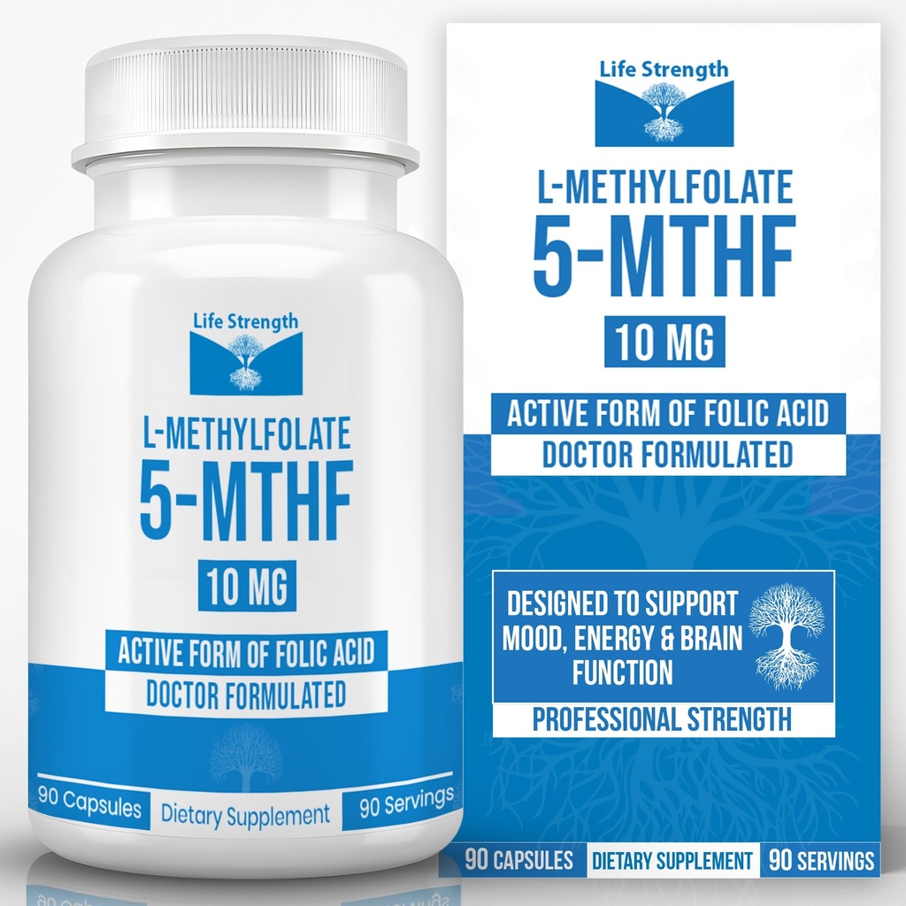 L-Metilfolat 10 MG, Optimizat și foarte bioactivă Folat de metil, 5-MTHF supliment pentru Mood și suport imunitar, naturale Dieta Supliment pentru energie, non-GMO și gluten-free, 90 capsule