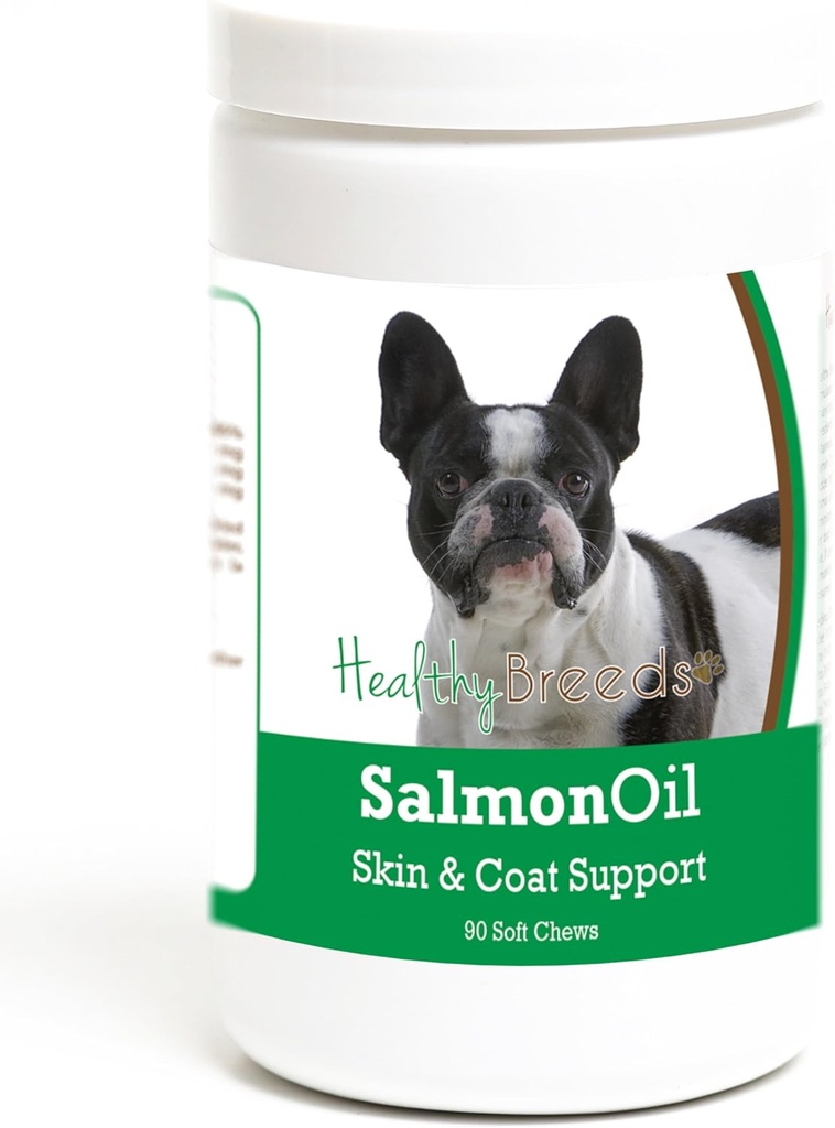 Sănătos Breeds franceză Bulldog Somon ulei moale Chews 90 Count