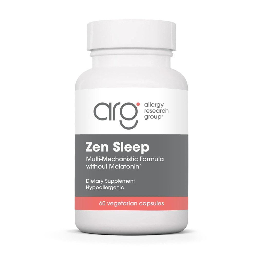Grupul de cercetare pentru alergii Zen Sleep - GABA L-Theanine Sleep Supplement pentru adulţi cu P5P, 5-HTP şi vitamina B6, Ajutor natural pentru calm, REM odihnitor - 60 Capsule vegetariene