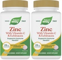 Natura's Way Zinc Lozenges with Vitamina C & Echinacea, Immune Support*, Wild Berry Flavored, 60 Lozenges (Pachet de 2)