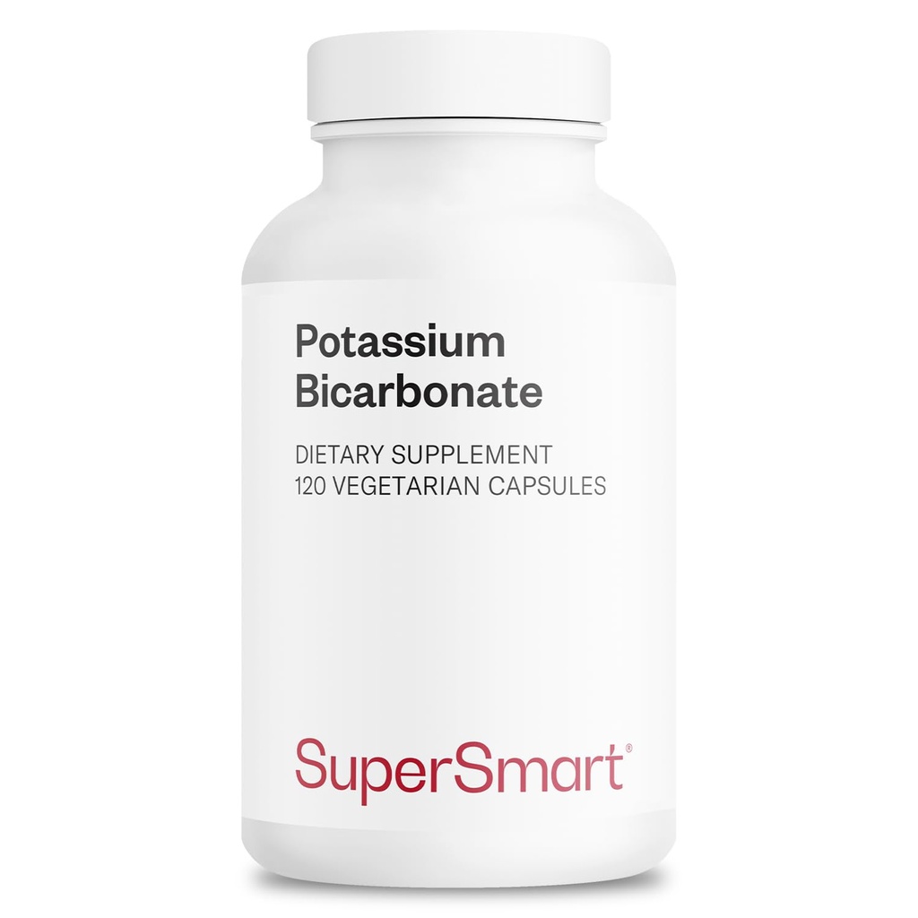 Supersmart - Bicarbonat de potasiu 5400 mg pe zi (doză mare) - Minerale electrolitice - pH al echilibrului acid-base - Heart, Muscle & Nervie Sănătate 