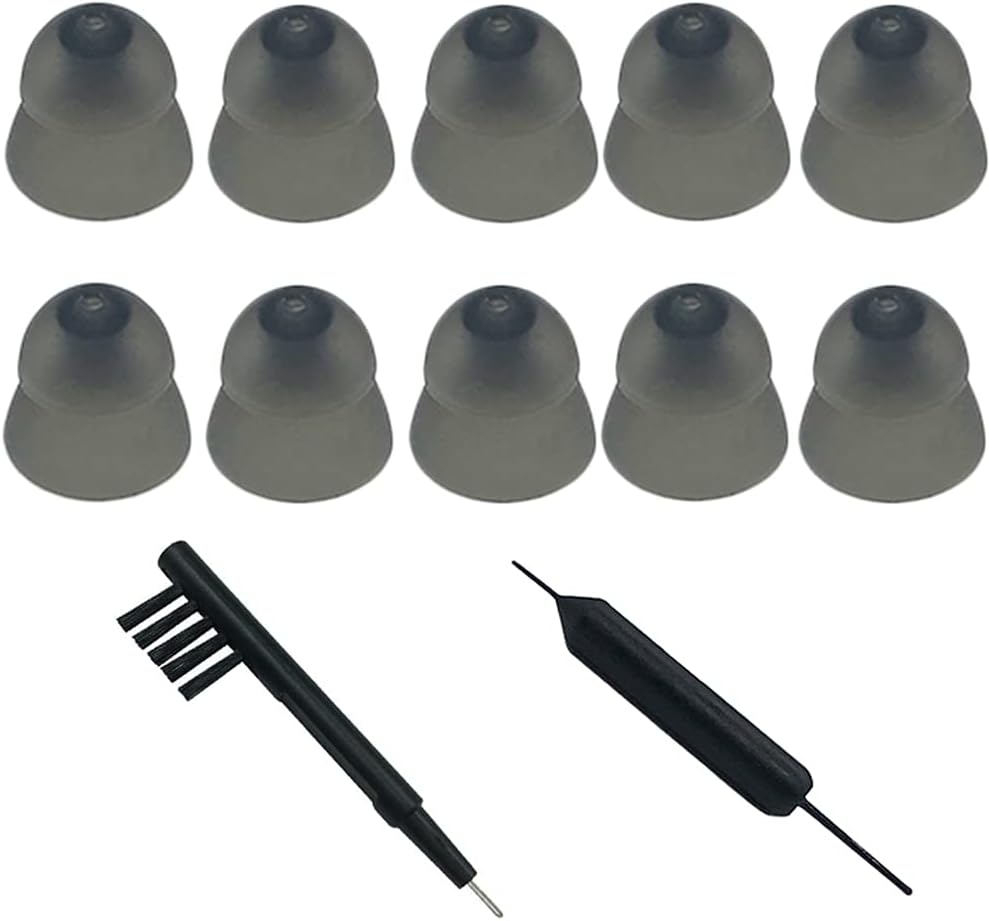 Audiere Smokey Ajutor Power Domes Închide Domes Sfaturi ureche pentru ReSound Sure Fit Style RIC RICE și Open Fit BTE audiere amplificator cu instrumente de curățare Brush Cleaner și Carry Case (Smokey, Mediu)