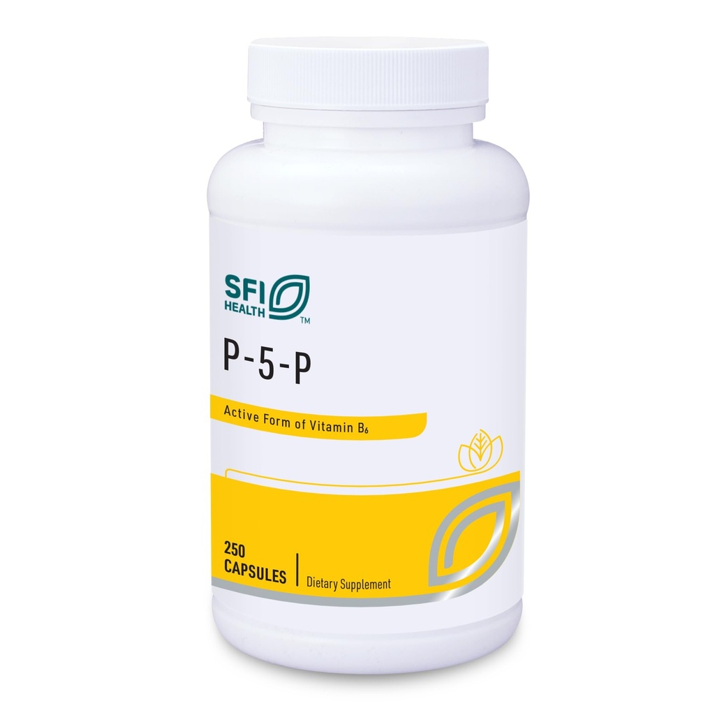 Klaire Labs SFI Health P-5-P - 30 Milligrame de vitamina B6 bioactivă Piridoxal-5-Fosfat pentru suport metabolic și hepatic, hipoalergic (100 capsule)