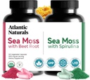 Atlantic Naturals Sea Moss Superfood Bundle - Sea Moss with Beet Root & Spirulina Capsules - Defense Support, Blood Flow, Joint Health & Iron - 240 Capsule (2 x 120 ct)