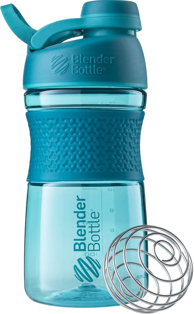 BlenderBottle 20oz SportMixer proteine Shaker sticle, negru & Teal, Bundle de 2