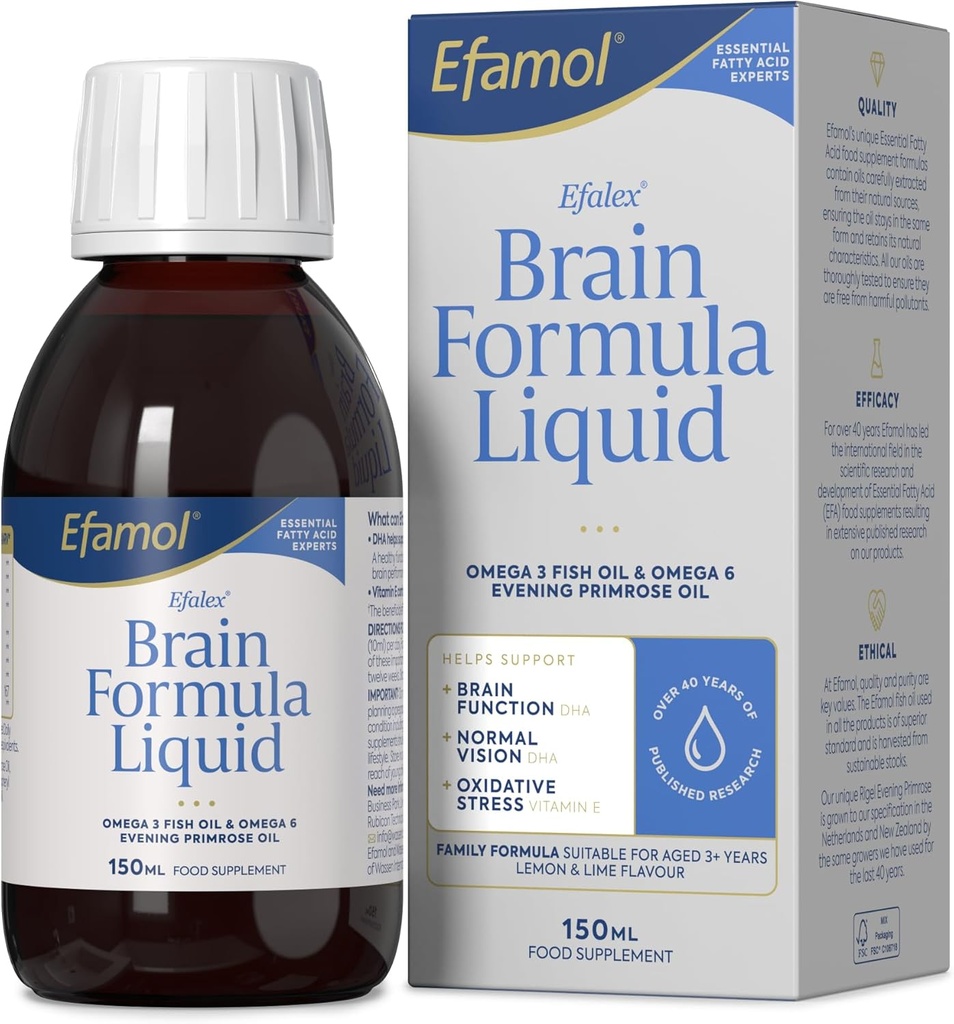 Efalex Omega 3 +6 Supliment alimentar Lemon & Lămâie cu aromă de lichid 150ml