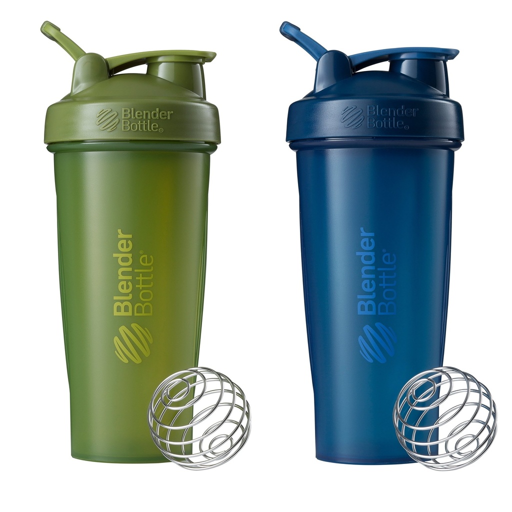 BlenderBottle Classic Shaker Sticla Perfect pentru Shake-uri de proteine și Pre Workout, 28-Ounce (2 Pack), Moss și Marina