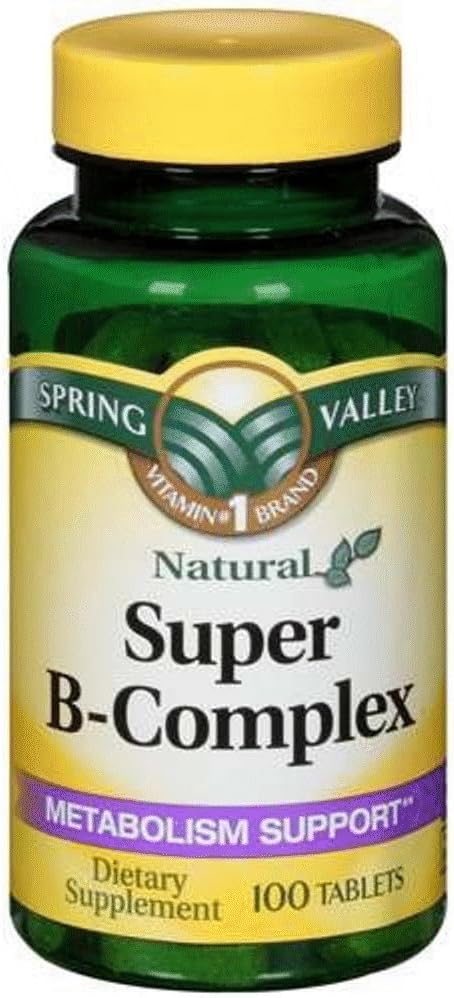 Spring Valley Super B- Complex, suport metabolic, 100 comprimate