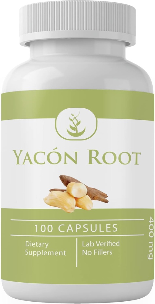 INGREDIENTE ORIGINALE Pure Rădăcină Yacon, (100 capsule) Mereu pură, fără aditivi sau fillere, verificate de laborator