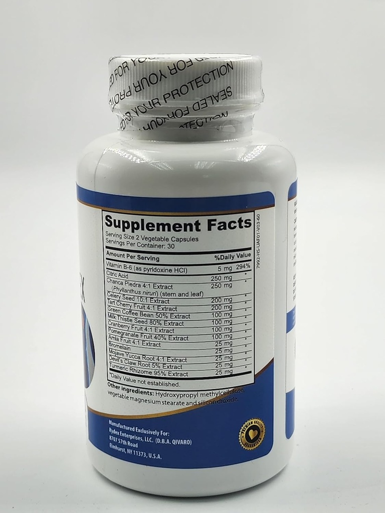 Acid uric Pro - Supliment natural cu afine, telina, cireasa tarta, gheara diavolului, și extracte de cafea verde - 60 capsule vegetale