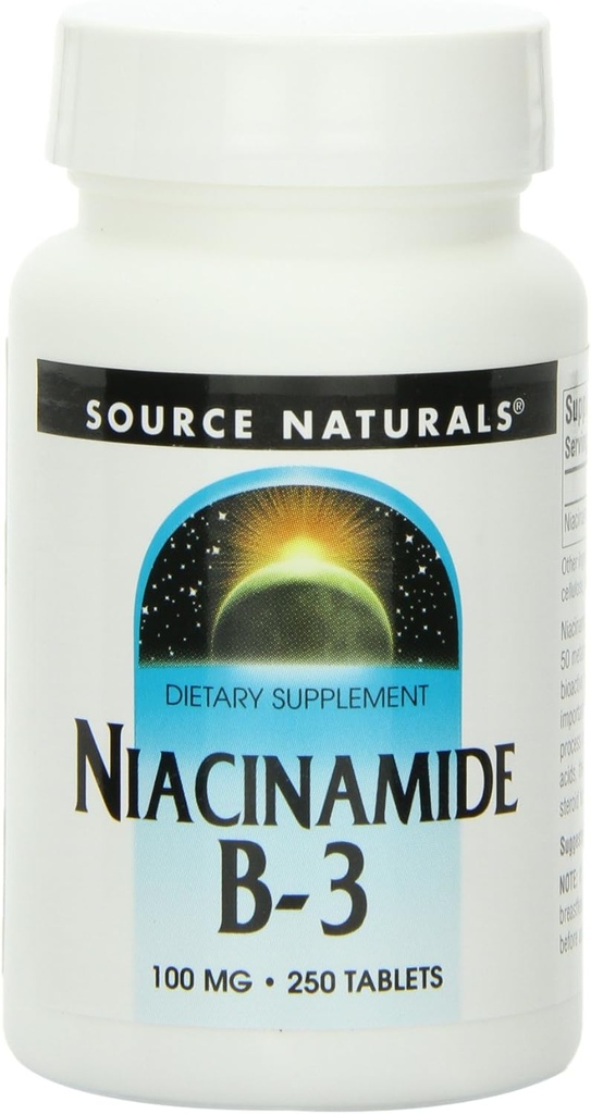 Sursa Naturale Niacinamida Vitamina B-3 100 mg, 250 comprimate (Pachet de 3)