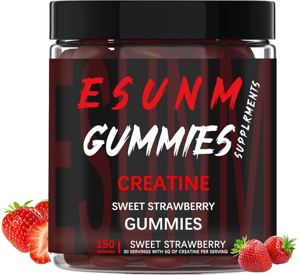 Gume de căpșuni dulce Creație,Monohidrat Per Servire, Fără Zahăr sau Culori Artificiale,Low-Calorie, Vegan & Halal, Aroma de zmeură albastră(150 Count)