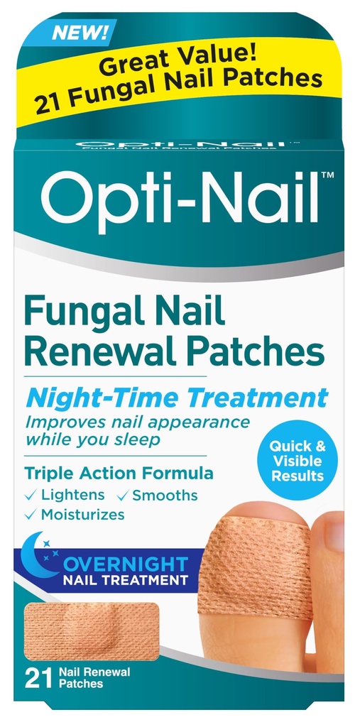Opti-nail Fungic unghii de reînnoire patch-uri - 21 patch-uri, tratament de noapte-timp îmbunătățește aspectul unghiilor în timp ce dormi