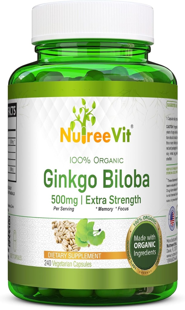 NutreeVit Ginkgo Biloba Supliment Capsule din plante (240 Număr)