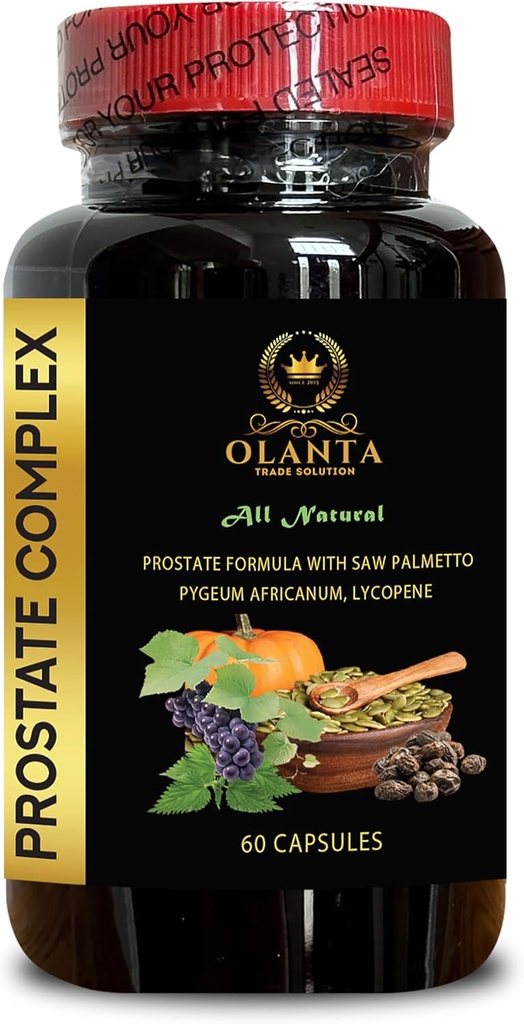 Pastile sanatoase de prostata - Complex de prostata pentru barbati - Suport nutritional pentru prostata, Suplimentul de suport pentru prostata, Extrasul Palmetto Saw, Pygeum africanum - 1 sticla