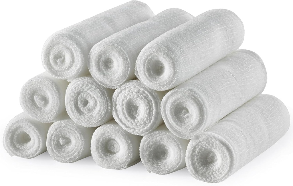 Tifon Bandage Rolls - (12 Pack) 4 în x 4.1 Yards Per rola de Bandaj de Tifon Medical de Grad și Bandaj Bandaj Stretch pentru Dressing Toate tipurile de răni și Kit de prim ajutor de MEDca, (4-Inch, 12 buc)