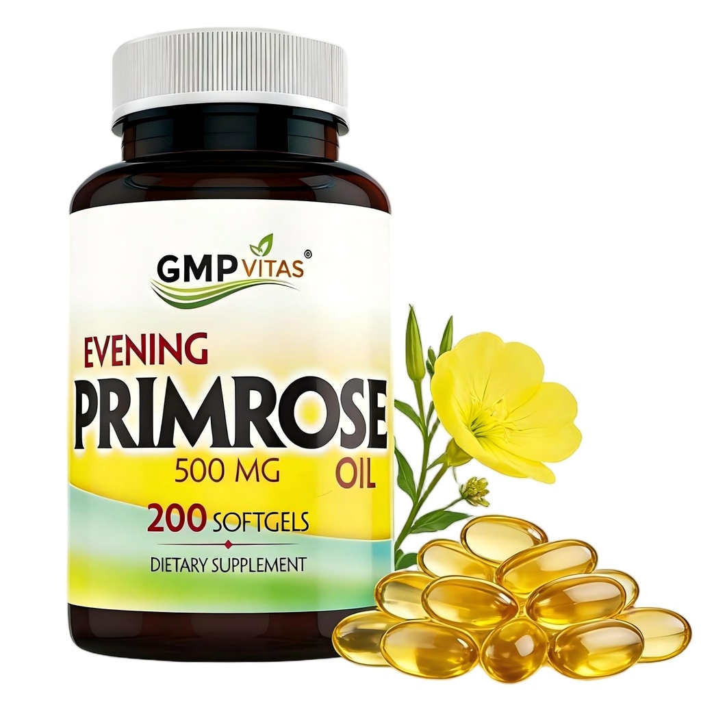 Seara Primrose ulei 500mg SoftgelsCold presat Softgels cu 45mg GLA menține neted-sănătos aspect piele-Sporturi echilibru hormonal