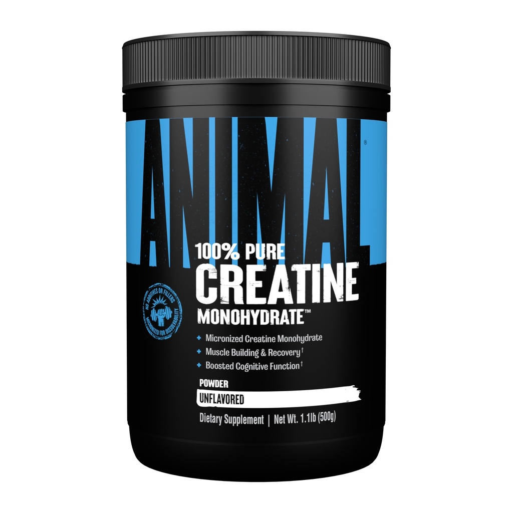 Creatină micronizată animală, pulbere monohidrată, nearomatizată, 1,1 lb (500 g)