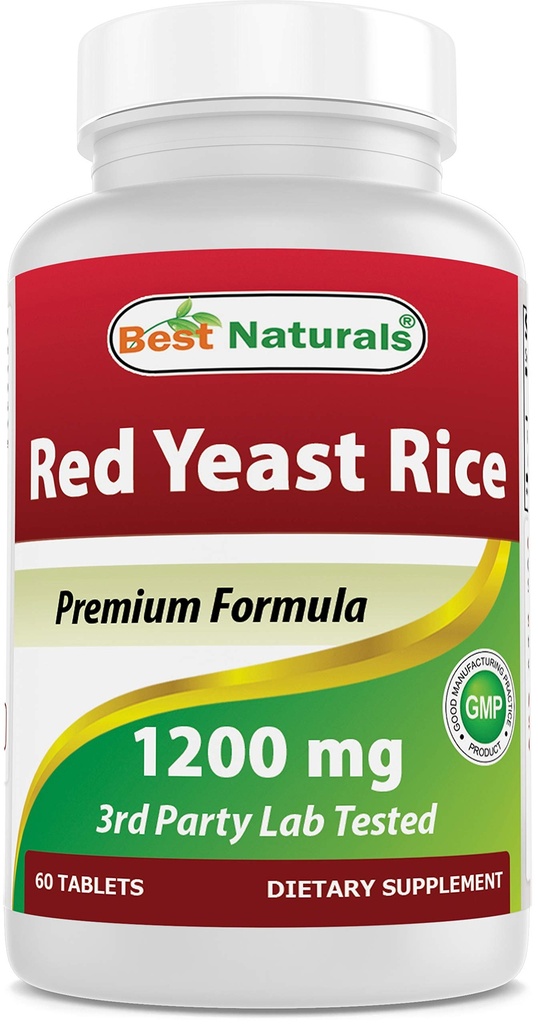 Cele mai bune naturale Red Yeast Rice 1200 Mg 60 comprimate (Liber de citrinină)