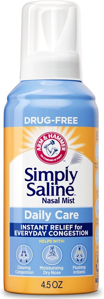 ARM & HAMMER Pur și simplu Saline Nasal Care Daily Mist 4.5oz  Flacon