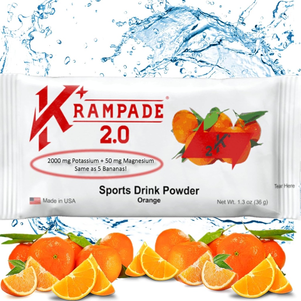 Krampade Potasic Magneziu Supliment Electroliti pulbere - 50 mg Mag + 2000 mg K, >2X mai mult decât apă de nucă de cocos 