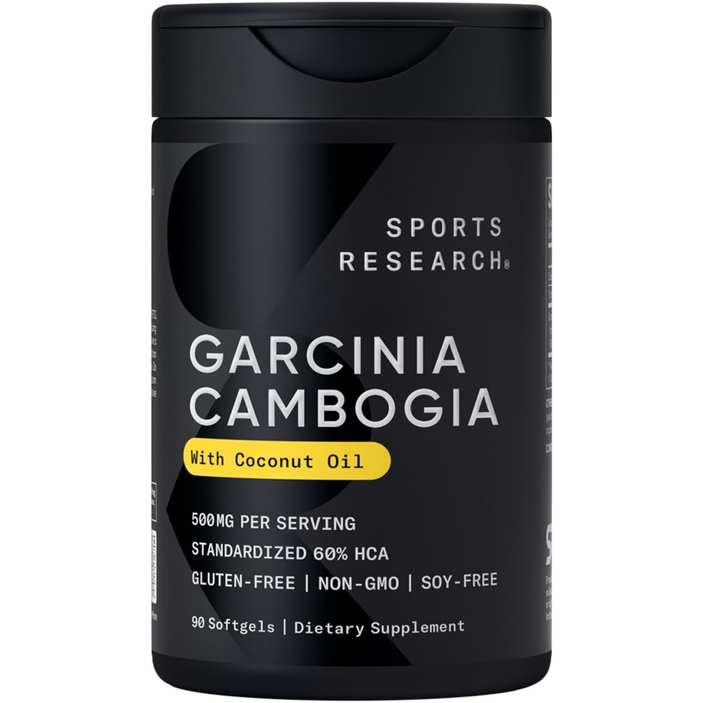 Sports Research Garcinia Cambogia Extract (60% HCA) cu Extra Virgin Organic Nucă de cocos Ulei de cocos 