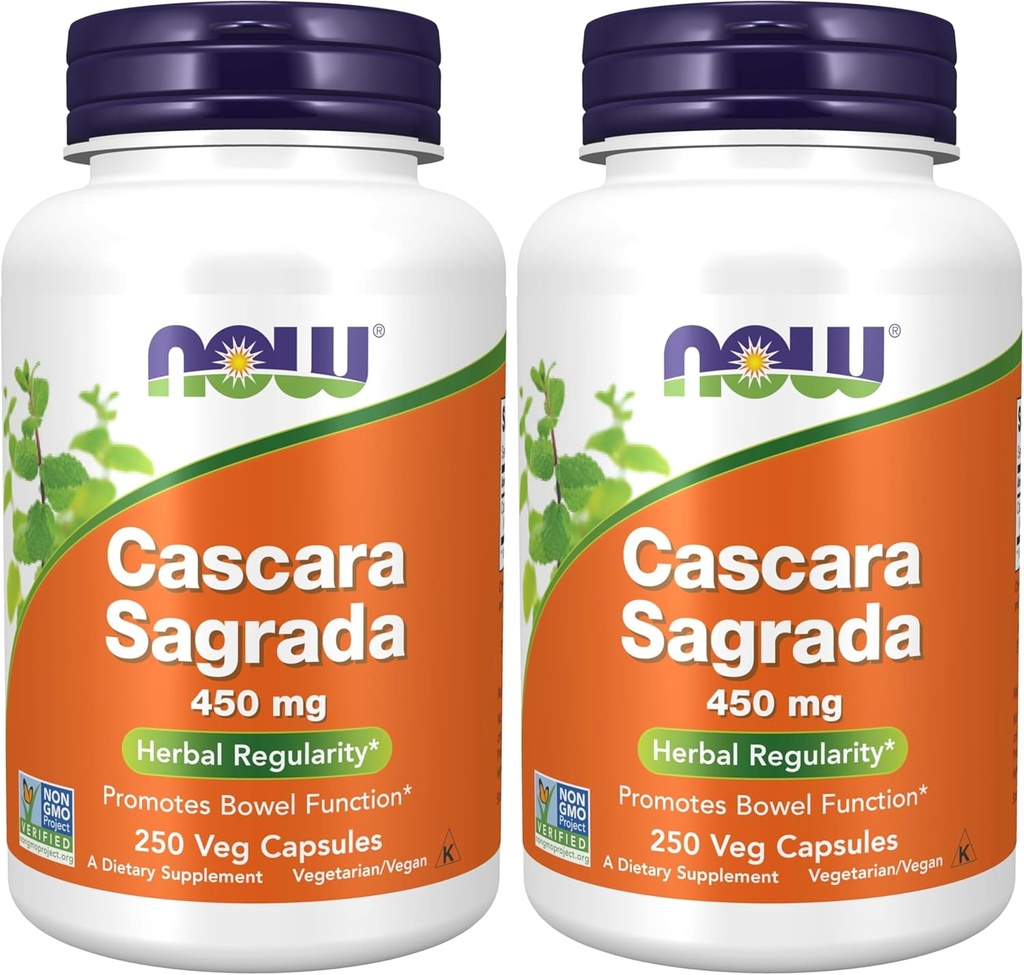 Acum Suplimente, Cascara Sagrada (Rhamnus purshiana)450 mg, 250 Capsule de legume (Pachet de 2)