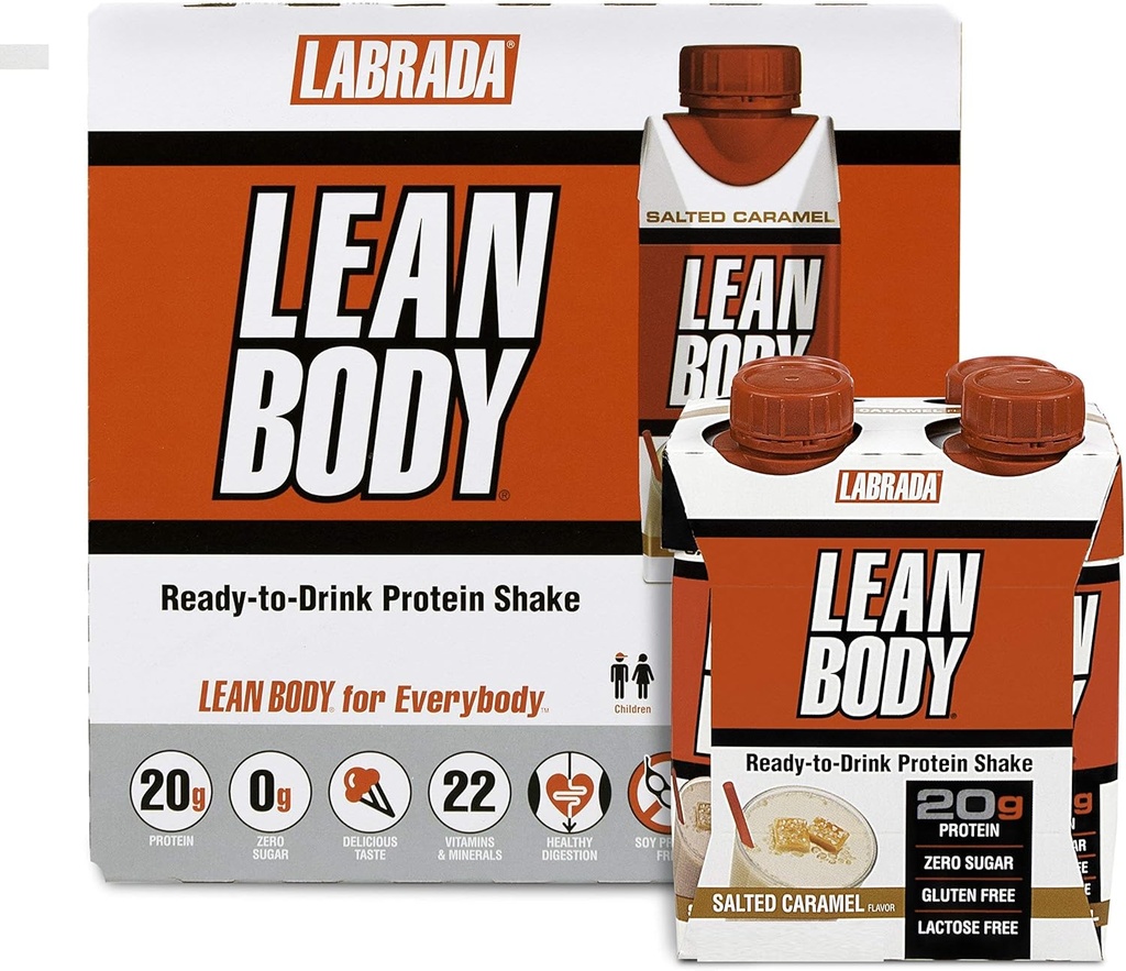 LABRADA NUTRITION - Lean Body RTD Whey Proteine Shake, Convenabil On-The-Go Meal Support Shake for Men & Women, 20 g de Puls 