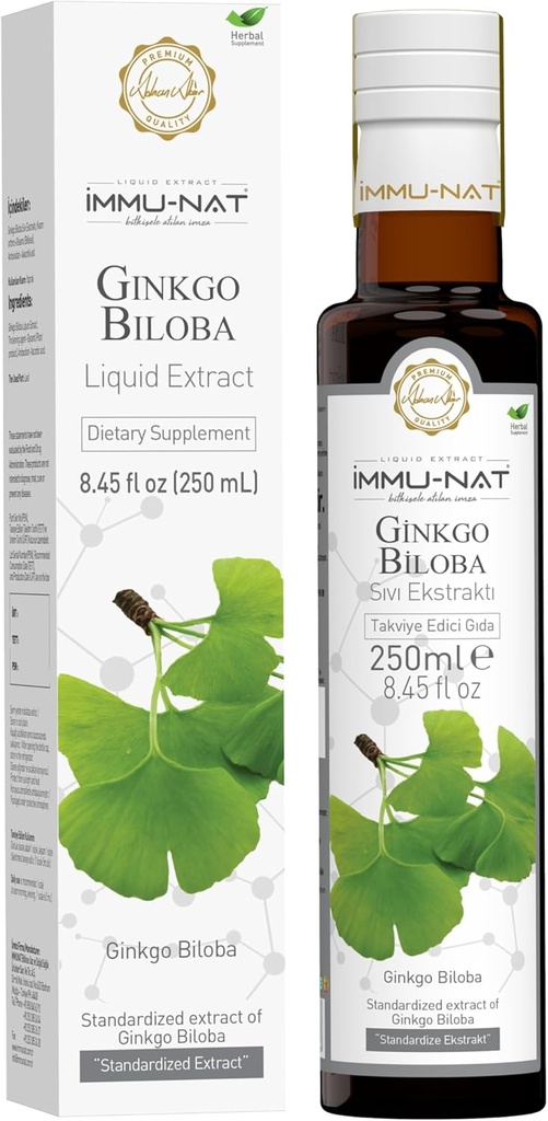 Ginkgo Biloba Premium Liquid Supplement - 8.5oz - Îmbunătățește funcția de memorie și cognitiv - Formula de plante