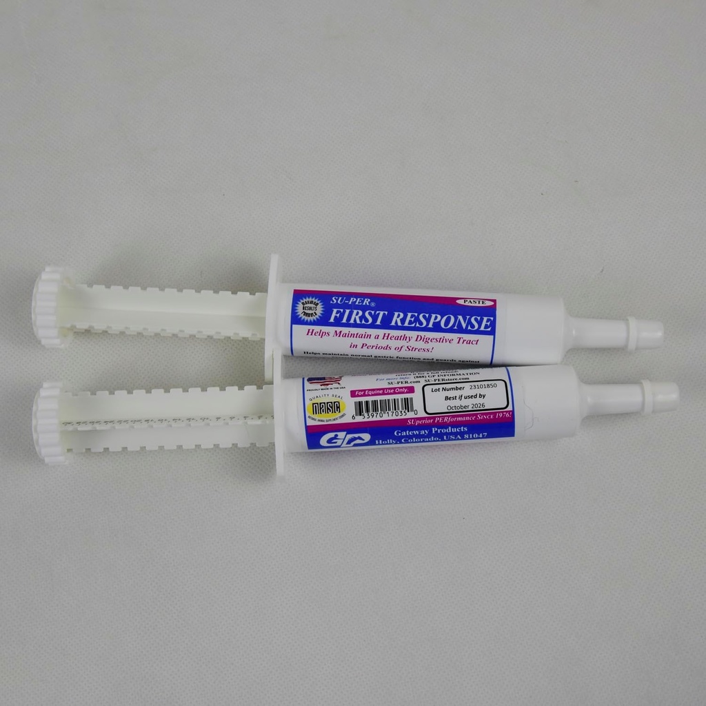 SU-PER Primul răspuns Prebiotice equine Paste - Cal Digestion Supliment pentru Digestive Tract Sanatos - Prebiotice, B Vitamine si enzime digestive - 80CC, (2 ambalaj)