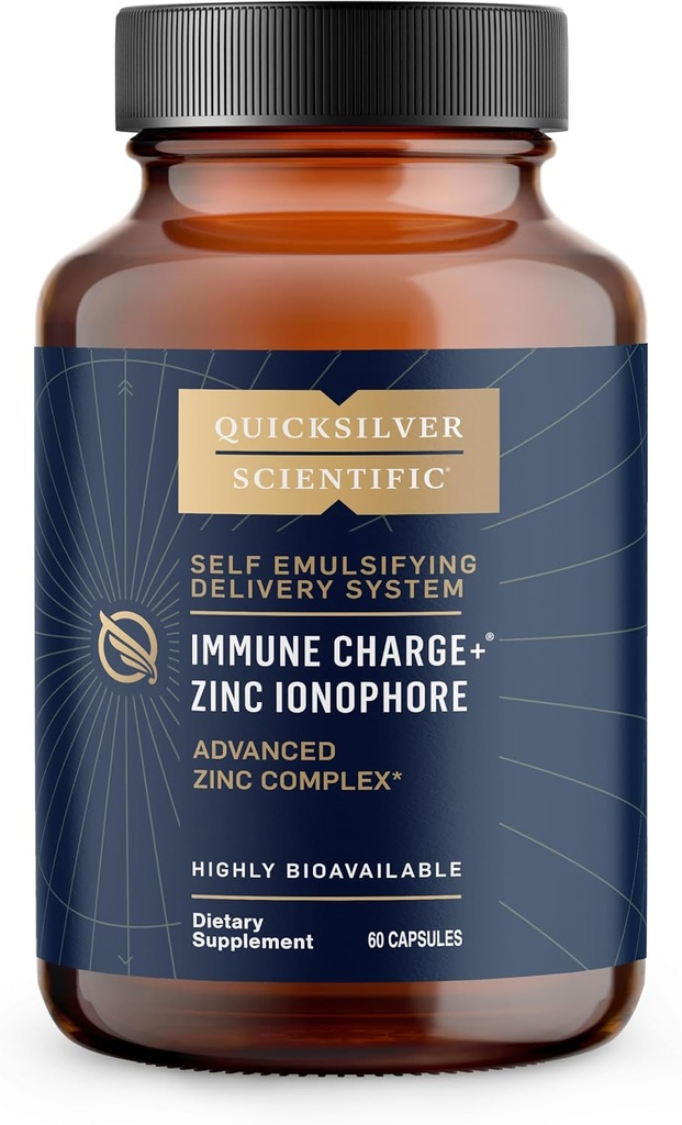 Quicksilver Scientific Immune Charge+ Zinc Ionophore - Zinc Supplement Complexat cu Querbetin, Luteolin, Hesperetin Immune + GI Support (60 capsule)