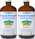 LIQUIDHEALTH Prenatal/Postnatal Multivitamine multiple lichide pentru femei cu Folat Real - Vitamine pre și postnatale pentru înainte, în timpul, după sarcină - Made în Statele Unite ale Americii, Vegan, Sugar-Free, non-GMO (2 ambalaj)