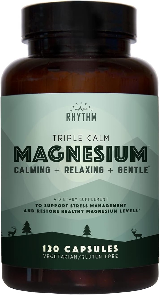 Natural Rhitm Calm și suport imunitar - Triple calm Magneziu (120 capsule) + Ah Chews! Lozenge de rapel imun (60 capsule)