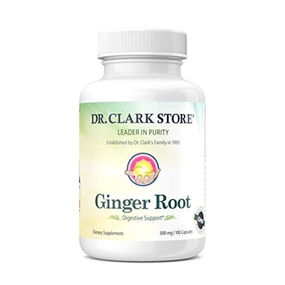 Clark Ginger Root Supliment - Suport digestiv - 500 mg 100 Gelatină Capsule