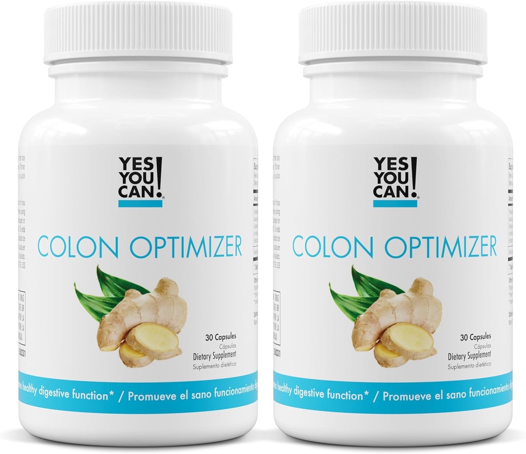Ba da, poţi! Probiotice Colon Optimizer Supliment - Sanatate si supliment stomac pentru barbati si femei, Probiotice organice cu ghimbir si menta pentru sanatate digestiva, 30 capsule - 2 ambalaj