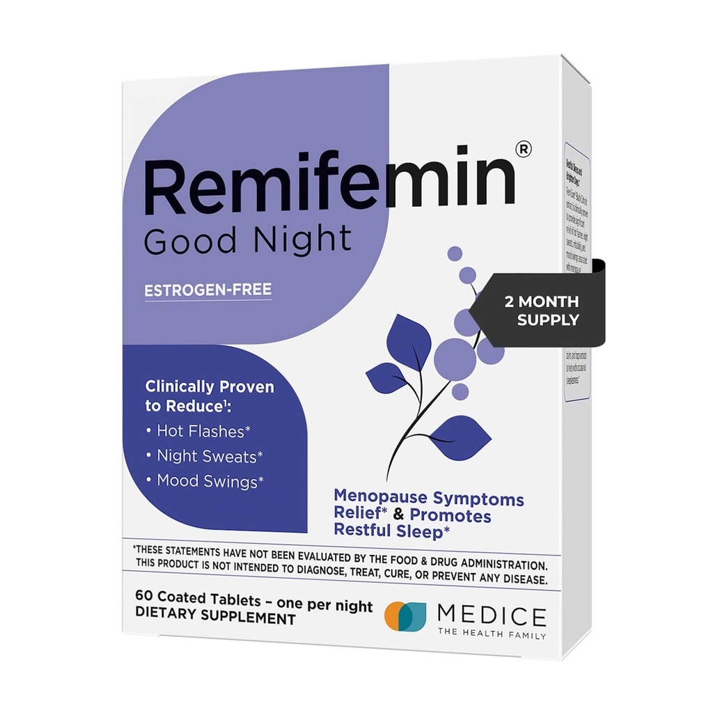 Remifemin Good Night - Menopauza Simptome Relief & Restful Sleep Support - Ingrediente dovedit clinic - Menopauza Suplimente - Black Cohosh - Estrogen-Free - Made in Germany - 60 Tablete