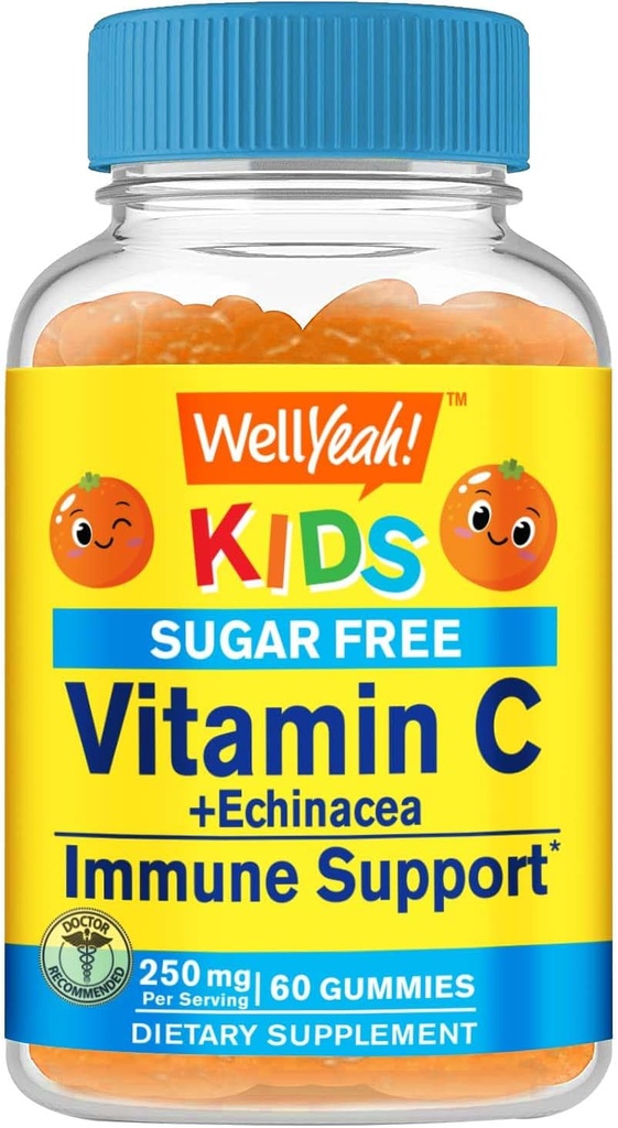 Ei bine Yeah Echinacea (5 mg) cu vitamina C (250 mg) Gume fără zahăr pentru copii