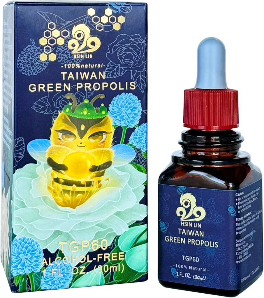 Taiwan Green Propolis, Propolin de înaltă concentrație > 60mg/ml, Nutrient-Rich, Antioxidant