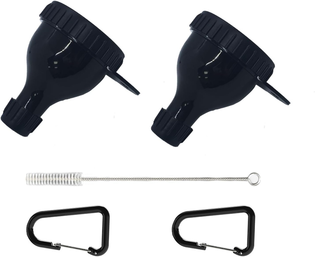 2Pack Pudră de proteine Container pentru a merge Funneluri suplimentare portabile pentru umplerea sticlelor cu pulbere de proteine Compartiment Pilula depozitare mare pentru Travel to-Go Funnel fitness cu Brush &Carabine