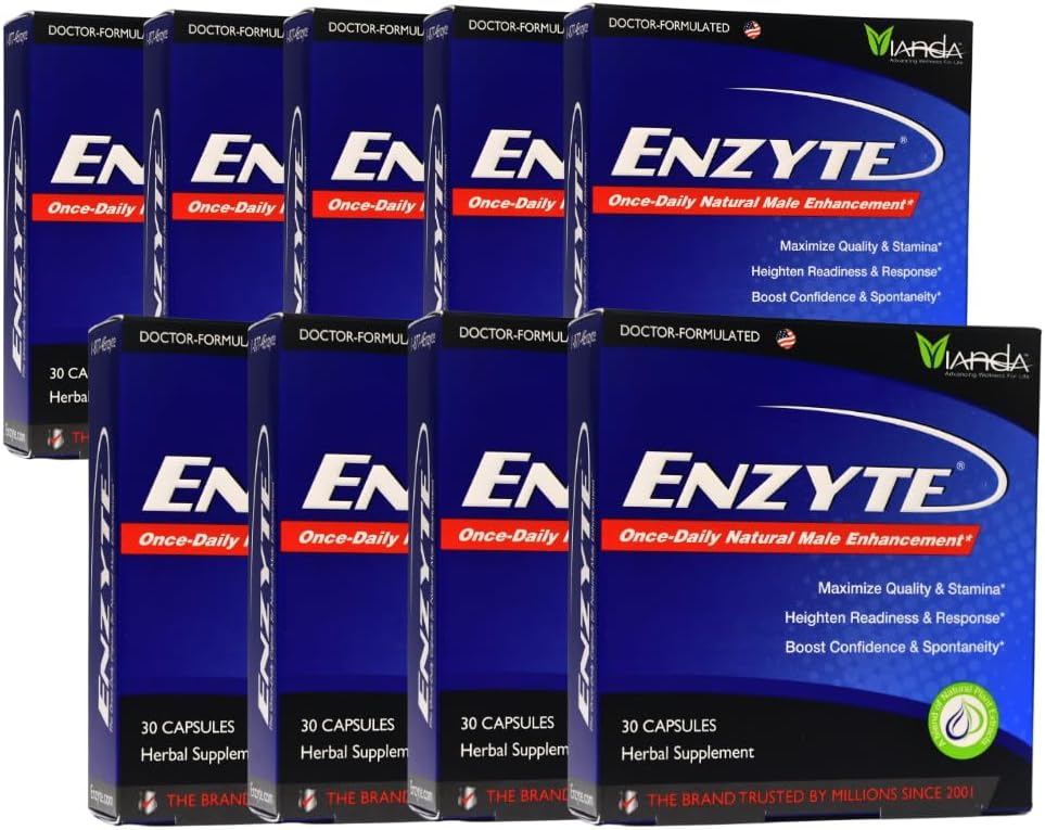 Enzyte® Natural Masculin Îmbunătăţire Bundle pentru calitate şi rezistenţă cu Asian Ginseng, Ginkgo Biloba, Seed Extract, Horny Goat buruieni - 9 Pack Bundle
