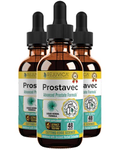 Prostavec Advanced Prostate Supplement - Formula lichida pentru absorbtie mai rapida cu Pygeum, Saw Palmetto, Stinging Nettle + Turmeric & Damiana - Vegan, Non-GMO - 6 fl oz
