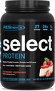 Pescience Select Pudră de proteine, Whey și Casein Blend, Pulbere de proteine curate pentru femei și bărbați, Calorie scăzut, Carb scăzut, Keto Friendly, Gluten gratuit, Căpșuni Cheesecake, 27 Serviri