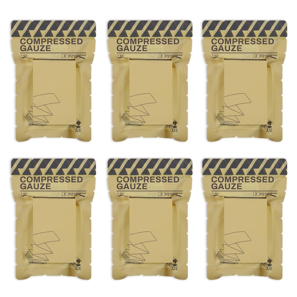 RHINO RESCUE Steril Compresed Timbru pentru dressing de urgenţă, Kit de prim ajutor şi trauma, 6 Pack