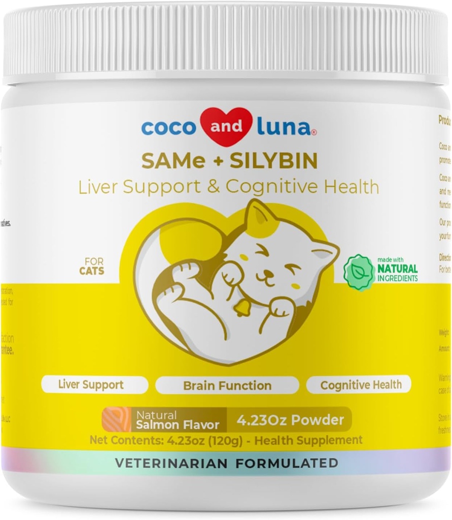 La fel și Silybin pentru pisici - S-Adenosil-L-Metionina - 120g pulbere - Suplimentul hepatic - promovează suport cognitiv și hepatic