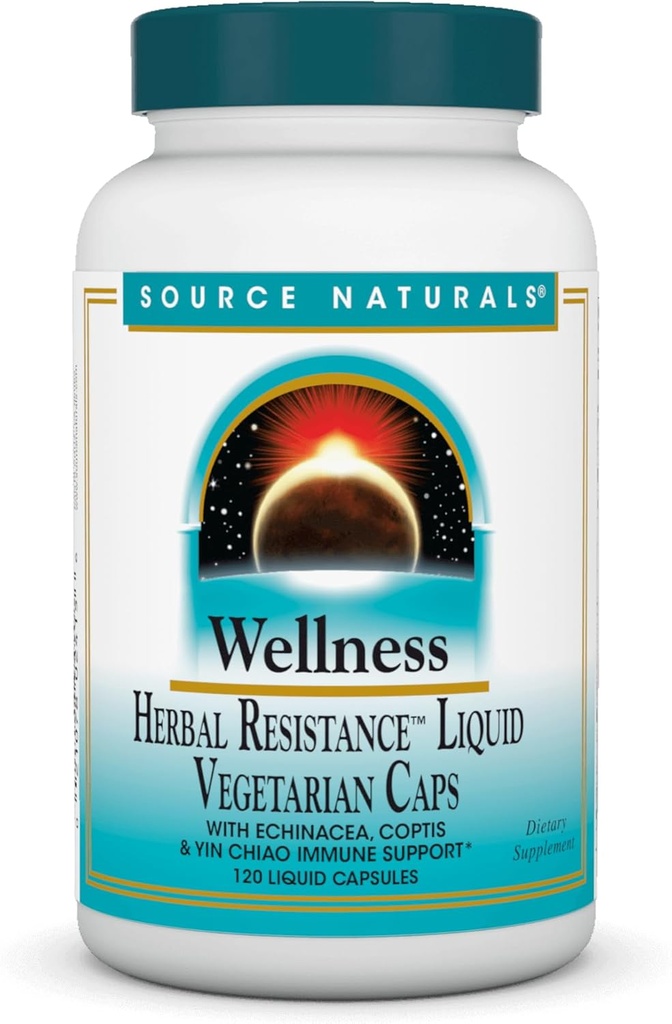 Sursa Naturals Wellness Rezistenta la plante - Echinacea, Contis & Yin Chiao Immune Support* - 120 Capsule