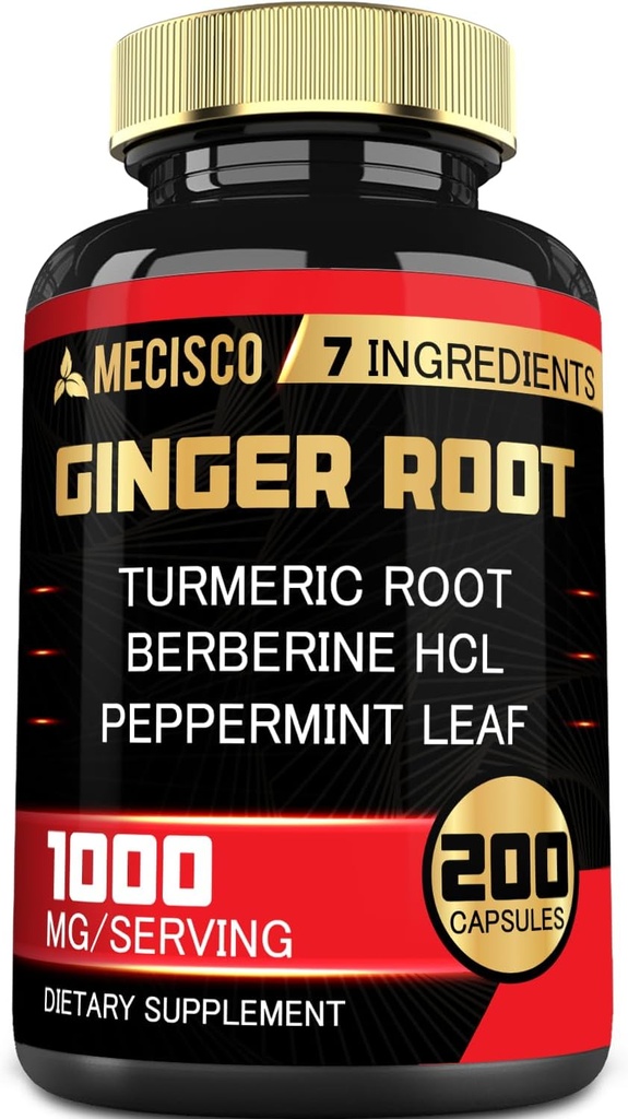 7-in-1 Root Root Supliment cu Curcumin turmeric, Berberine, Peppermint Leaf, Root Astragalus, Ceylon Scorțișoară, Root - 200 capsule