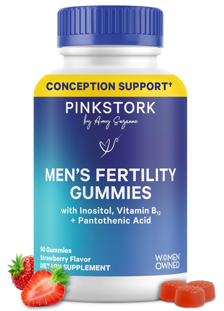 Blue Stork Fertility Supliment Gummies pentru bărbaţi - Vitamine prenatale de sex masculin, Concepţia de sprijin pentru el - Reproductive Health, Hormonal Balance & Motility - 90 Conte
